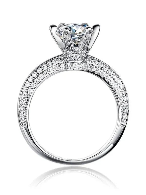 The Halo Engagement Moissanite Ring