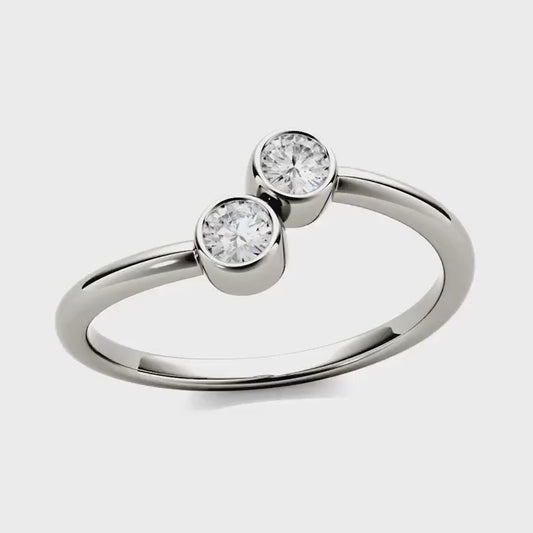 Duo-Moissanite Ring