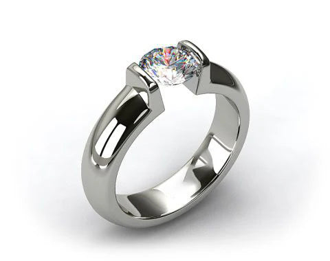 A Round-styled Moissanite Ring - Nawaz Jewellers