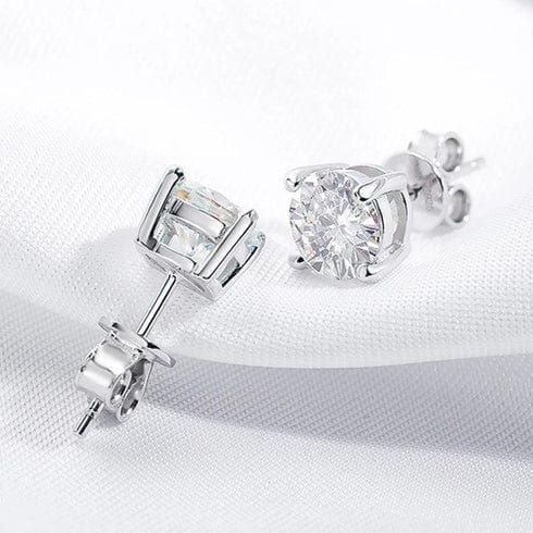 Radiant Moissanite Diamond Studs - Nawaz Jewellers
