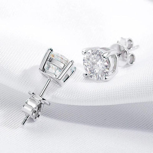 Radiant Moissanite Diamond Studs