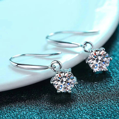 Radiant Moissanite Diamond Earings