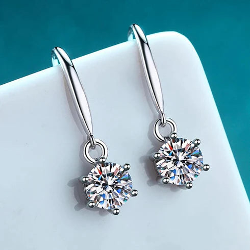 Radiant Moissanite Diamond Earings