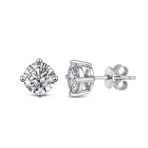 Radiant Moissanite Diamond Studs - Nawaz Jewellers