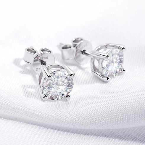 Radiant Moissanite Diamond Studs - Nawaz Jewellers