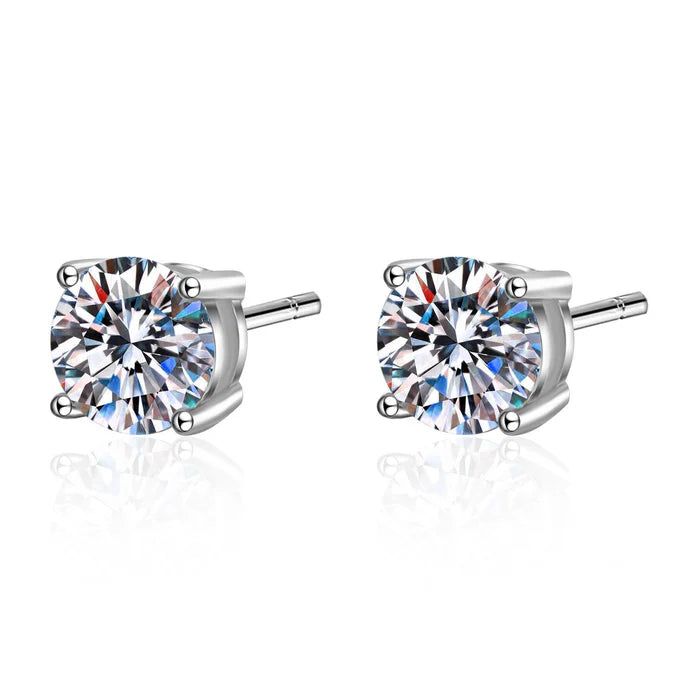 Radiant Moissanite Diamond Studs - Nawaz Jewellers