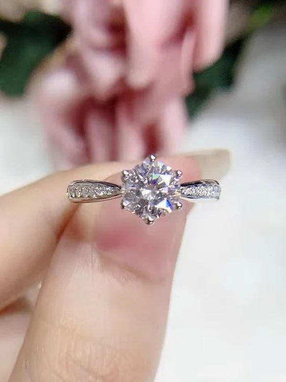 Side-stone Moissanite Ring