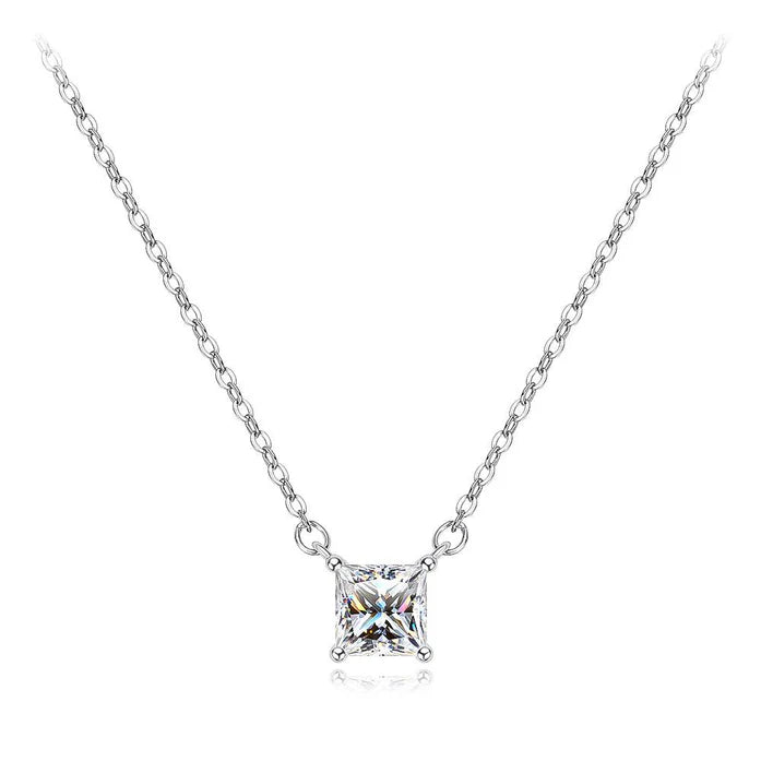 Regal Radiance Princess Cut Moissanite Pendant