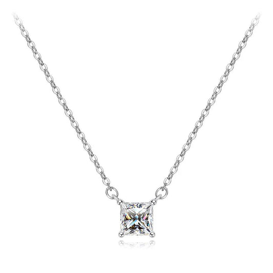 Regal Radiance Princess Cut Moissanite Pendant