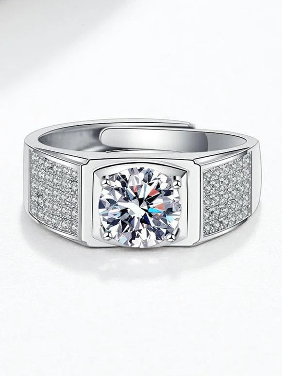 Men's Diamond Accent Solitaire Wedding Band