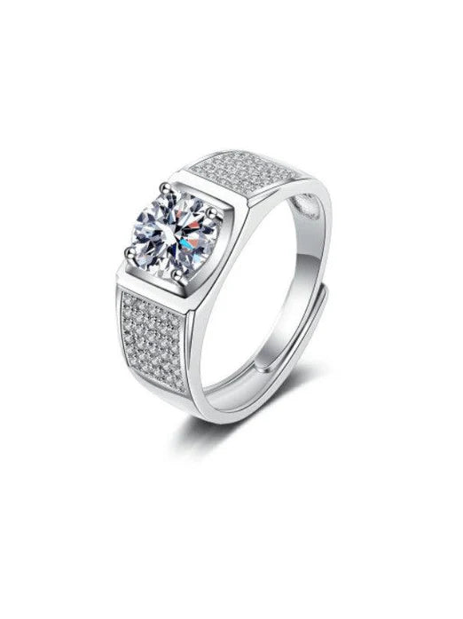 Men's Diamond Accent Solitaire Wedding Band